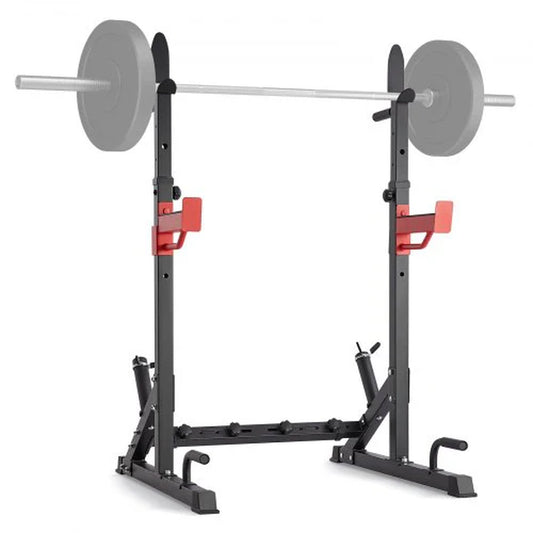 VEVOR Multi-Functional Squat Stand Power Rack with Adjustable Bench Press Stands, Weight Plate Storage, and 600 lbs Max Load Capacity for Home and Commercial Gyms